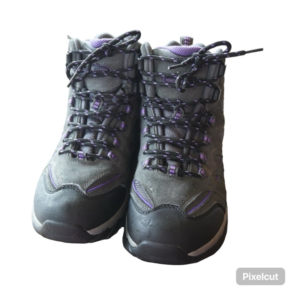 Holland Creek Arden Women's Hiking Boots Size 9 Grey Purple Waterproof Mid Trail